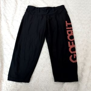 Crivit Black lightweight workout capris  - "Go For It" - Medium